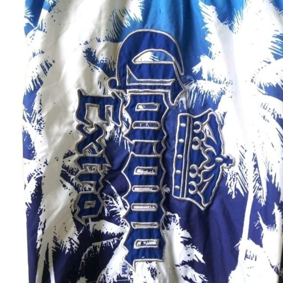 Corona Extra Mens Swim Trunks Palm Tree Print Blue & White Size Large - Picture 7 of 10